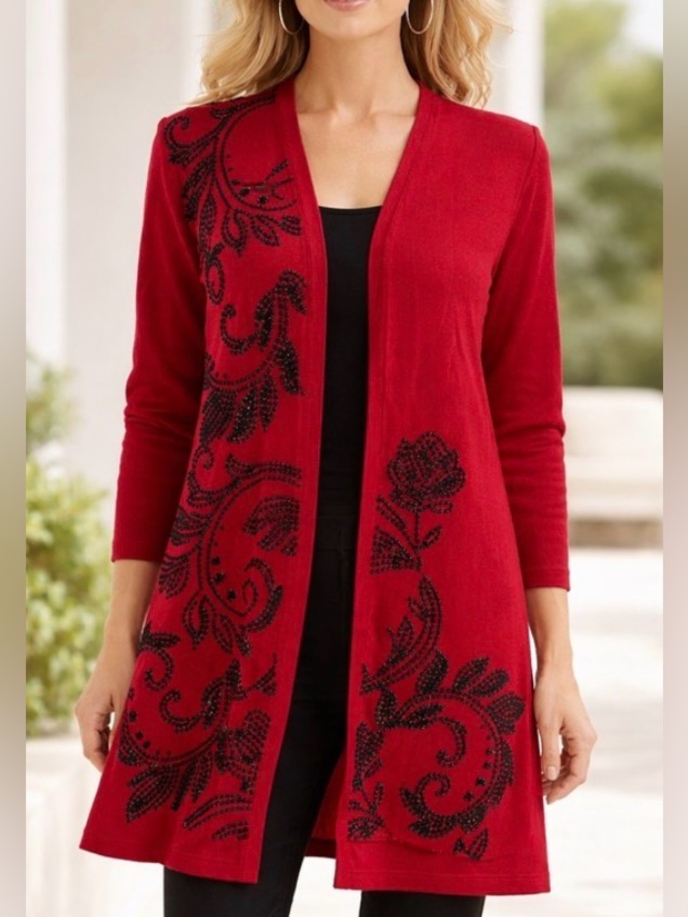 16. NWT WOMENS CHICO’S TRAVELERS 2/L DETAIL SWEATER